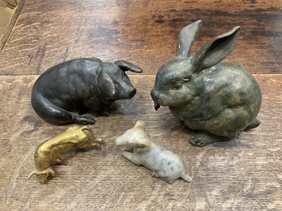 Lot 220 - Deco style bronze of a rabbit