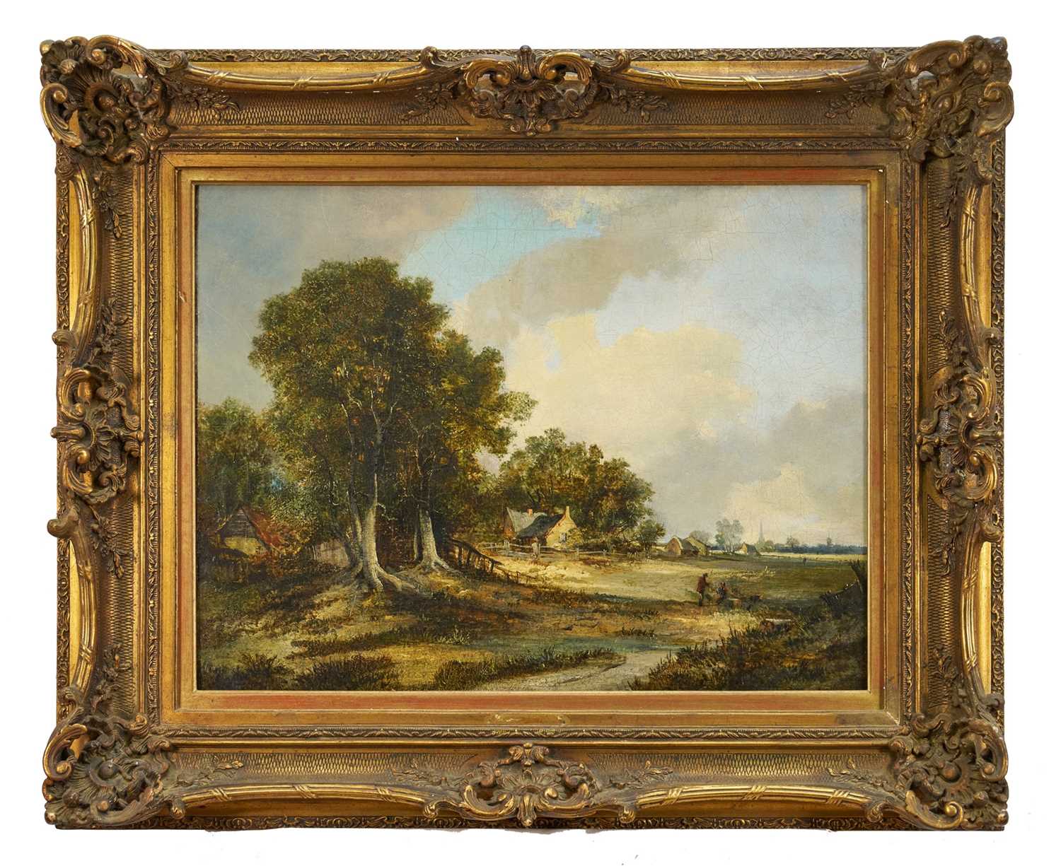 Lot 1334 - William Henry Crome (1806-1873) oil on canvas - Landscape towards Norwich, 50cm x 63cm, in gilt frame