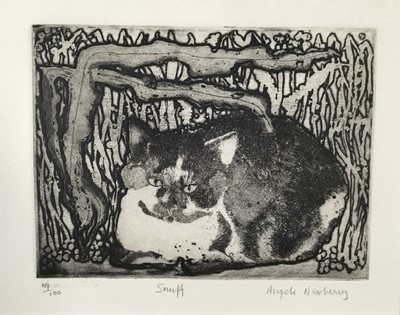 Lot 29 - Angela Newberry, ‘Snuff’ etching/aquatint (14/100), framed and glazed, gallery label verso