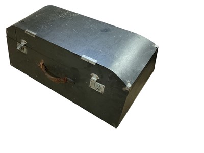 Lot 133 - Vintage vinyl covered dome topped car trunk, 80cm in length.