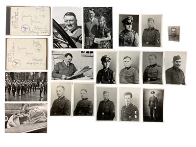 Lot 907 - French book of secret documents issued Berlin 1941, Himmler booby trap and mine documents, German military documents, newspapers, field post letters, various photos of Adolf Hitler etc. and mess...