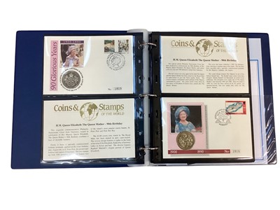 Lot 566 - World - Mixed coinage to include G.B. silver Three Pences x 25, Shilling William III 1696 (N.B. Damaged), coin/stamp covers in two albums & others (Qty)