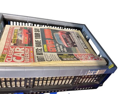 Lot 168 - Quantity of assorted car related books and magazines including 'On the Road' in binders, Classic Car Weekly and others. (11 boxes)