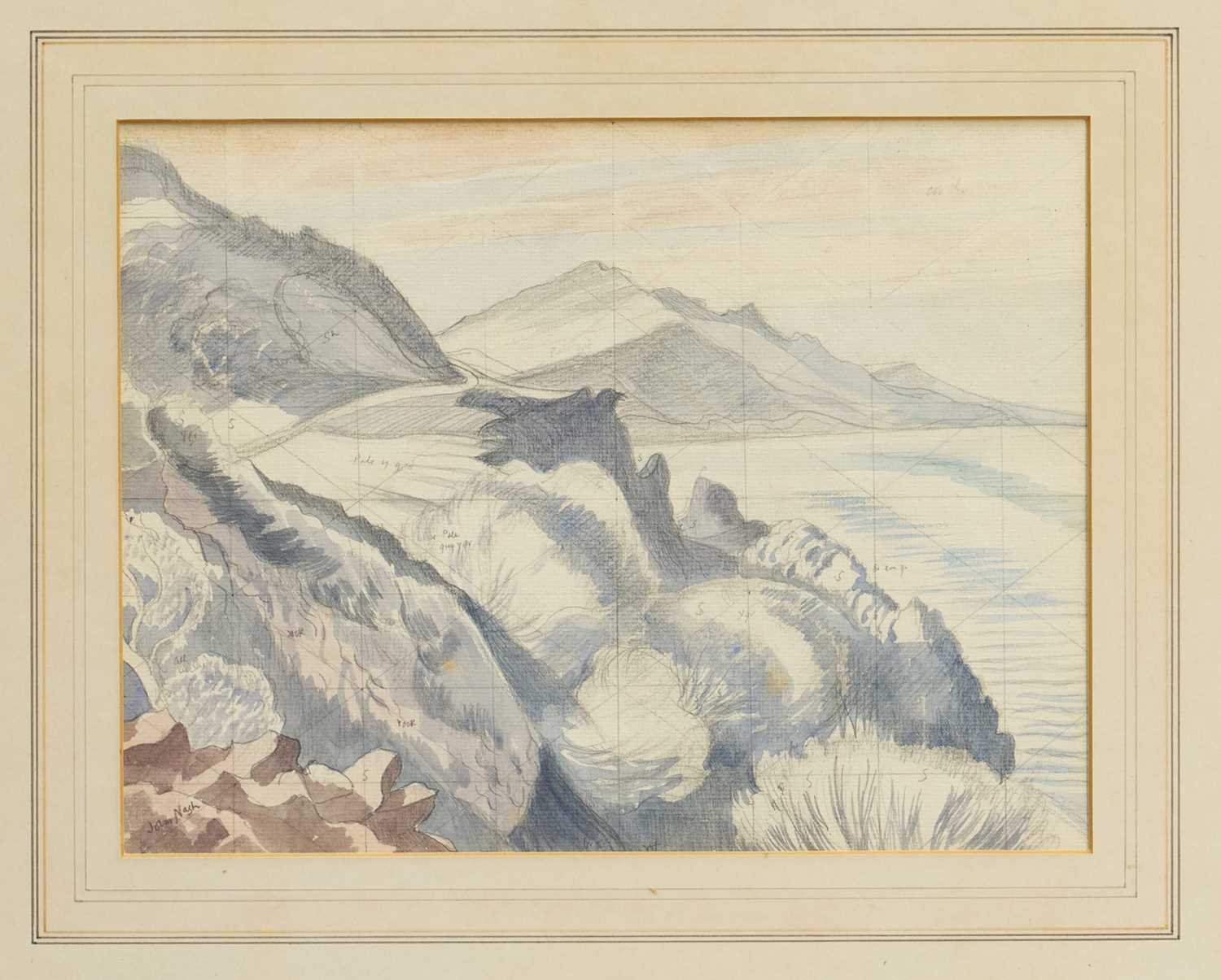 Lot 1059 - *John Northcote Nash (1893-1977) pencil and watercolour - The Braes, Isle of Skye, signed, squared for transfer, 22cm x 29cm, in glazed frame