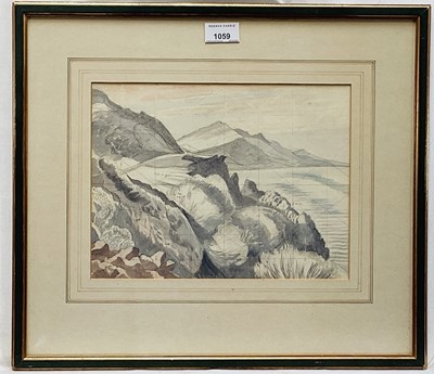 Lot 1059 - *John Northcote Nash (1893-1977) pencil and watercolour - The Braes, Isle of Skye, signed, squared for transfer, 22cm x 29cm, in glazed frame