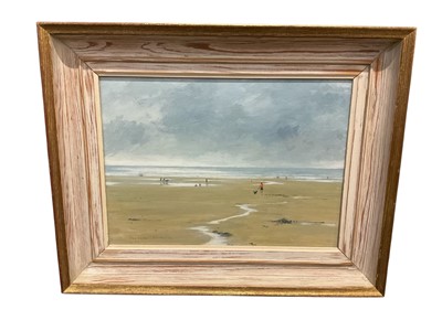 Lot 278 - Lysbeth Liverton (b. 1942), oil on board, Beach scene