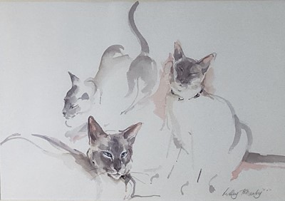 Lot 169 - Lesley Fotherby (b. 1946) watercolour - Studies of Cream II, signed, inscribed with title on reverse, 34cm x 49cm, in glazed frame. Provenance: Chris Beetles Ltd., London