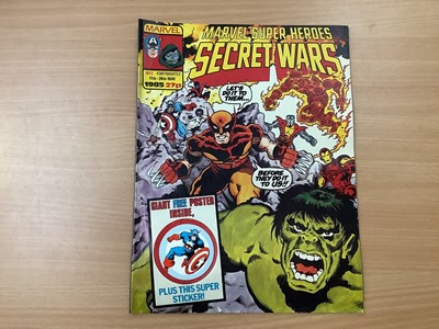 Lot 1620 - Marvel Comics (1985) Marvel Super Heroes Secret Wars British fortnightly comic #1-7 #9- 20 #23 #24 to include all free gifts