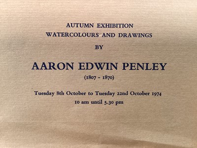 Lot 181 - Aaron Edwin Penley (1807-1870) drawing - Derwent Water, signed and inscribed dated 1840s, exhibition label verso, 13cm x 24cm, in glazed frame