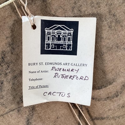 Lot 185 - Rosemary Rutherford (1912-1972) oil on canvas - Cactus, signed to frame verso, 52cm x 54cm, framed Provenance: Bury St Edmunds Art Gallery