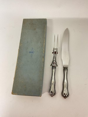 Lot 37 - Silver handled carving set