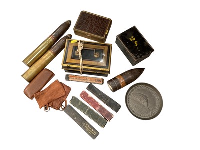 Lot 552 - Shell cases, vintage tins, cut throats etc.