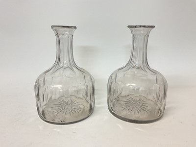 Lot 66 - Pair of early 20th century cut glass magnum decanters, 24cm high