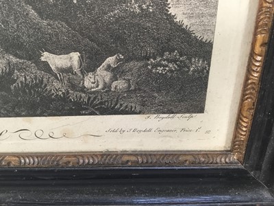 Lot 385 - 18th century black and white engraving - Beeston Castle in Cheshire, 36cm x 50cm, in glazed hogarth frame