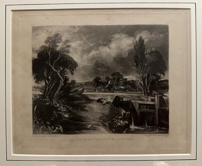 Lot 268 - David Lucas after John Constable RA., mezzotint - A Lock on the Stour, 19cm x 23.5cm, in glazed frame