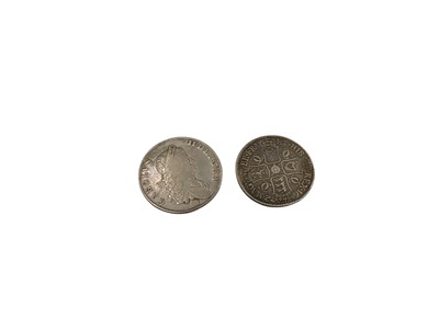 Lot 506 - G.B. - Charles II silver Crowns to include 1662 Obv: Rose below bust VG-GF & 1672 AF-GF (2 coins)