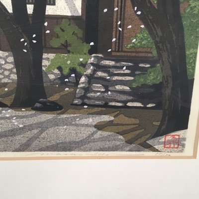 Lot 366 - IDO MASAO 井堂雅夫 (Japan, 1945-2016) Woodblock print of cherry blossom. Artist seal in the print on the lower right Handsigned in the margin on the lower central part Titled in the margin on the lo...