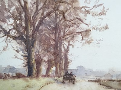 Lot 309 - Arthur Briscoe R.E. R.I. (1873-1943), watercolour study 'An Essex Road', signed and dated 34, together with a biograp...