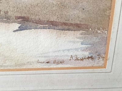 Lot 309 - Arthur Briscoe R.E. R.I. (1873-1943), watercolour study 'An Essex Road', signed and dated 34, together with a biograp...
