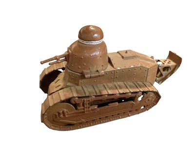 Lot 802 - First World War diecast novelty inkwell in the form of a tank, marked Depose S.R, 13.5cm in overall length.