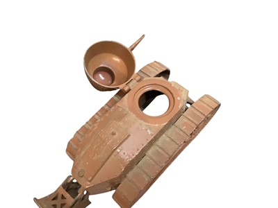 Lot 802 - First World War diecast novelty inkwell in the form of a tank, marked Depose S.R, 13.5cm in overall length.