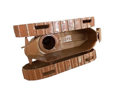 Lot 802 - First World War diecast novelty inkwell in the form of a tank, marked Depose S.R, 13.5cm in overall length.