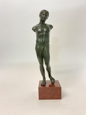 Lot 50 - Bronze figure of man, after a 6th century greek figure.