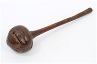 Lot 1070 - Antique Fijian carved wooden throwing club...