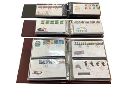 Lot 1432 - Three albums of first day covers, approx 199 in total