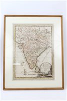 Lot 1079 - Late 18th century hand-coloured map of India -...