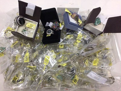 Lot 139 - Large quantity of Gems TV silver (925) gem set dress rings, new in packets with tags