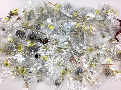 Lot 141 - Large quantity of silver and silver gilt (925) gem set pendants and chains, mostly new in packets with tags