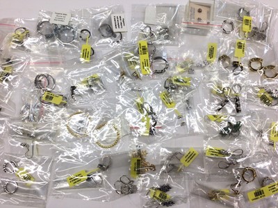 Lot 142 - Quantity of silver and silver gilt (925) gem set earrings, mostly new in packets with tags