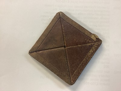 Lot 814 - Unusual Imperial German miniature czapska, together with a miniature pickelhaube and a folding leather coin purse with Imperial German arms (3).