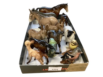 Lot 1225 - Collection of 14 Beswick and other animals, mainly donkeys and birds