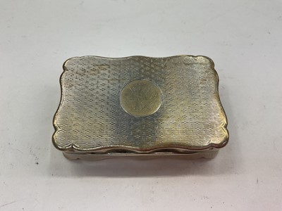 Lot 1087 - George V silver snuff box with engine turned decoration and vacant cartouche, maker Colen Hewer (Chester 1925)