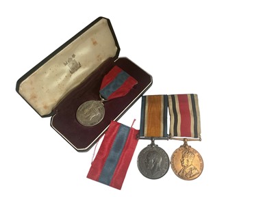 Lot 708 - George VI Imperial Service medal named to Norman Smyth Collacott together with First World War War medal named to N. S. Collacott