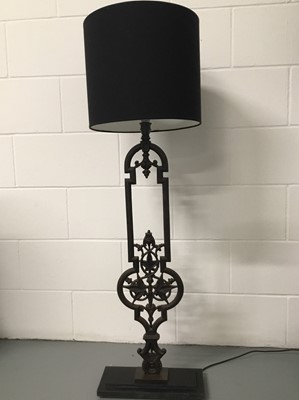 Lot 6 - Large Balustrade cast iron lamp, 95cm, on 35cm x 15cm base