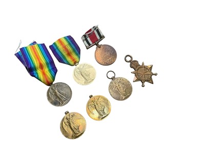 Lot 710 - Group of seven First World War Medals comprising