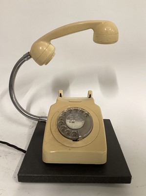 Lot 7 - Retro Cream 1970s Rotary Dial Telephone, on 25cm x 23cm base