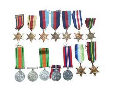 Lot 711 - Group of Second World War campaign medals comprising 1939 - 1945 Star x3, France and Germany Star, Pacific Star x2, Burma Star, Atlantic Star, Africa Star, Defence x3 and War medal x2 (14 medals...