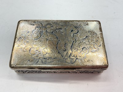 Lot 1094 - 19th century Continental silver and niello work snuff box