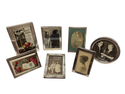 Lot 155 - Seven antique and later silver photograph frames, various sizes