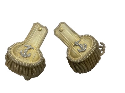 Lot 755 - Pair of First World War era Royal Navy bullion epaulettes by Royal Naval Outfitters Portsmouth & Devonport, 21 George Street, Hanover Square, London. W.