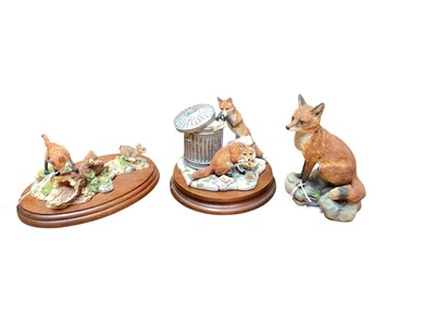 Lot 1233 - Three Boder Fine Arts sculptures including limited edition Urban Foxes, no. 1104 of 1250