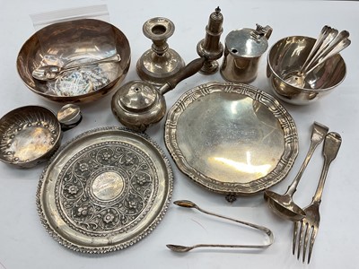 Lot 1103 - Selection of miscellaneous silver, white metal and some plated items