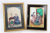 Lot 1102 - Good 19th century Chinese painting on rice...