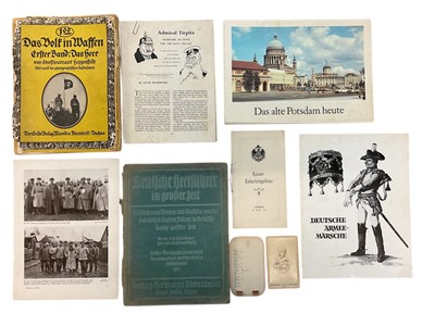 Lot 841 - Imperial German Royal dance card with embossed Royal cypher, Imperial German military magazines and ephemera