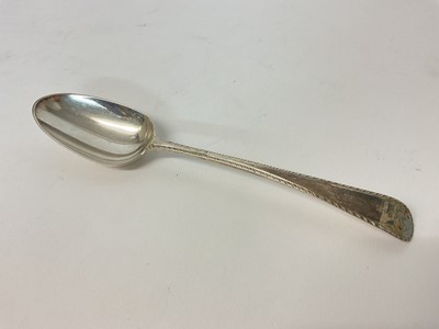 Lot 36 - George III silver dessert spoon London 1778