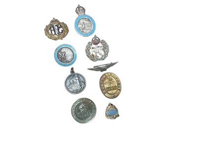 Lot 763 - Group of nine various military badges to include RAF, RFC, Observer Corps and a 1919 Peace Medallion (9).